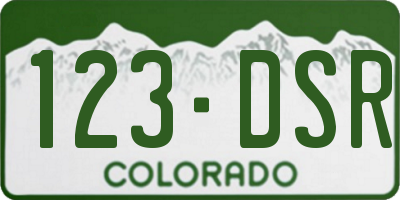 CO license plate 123DSR