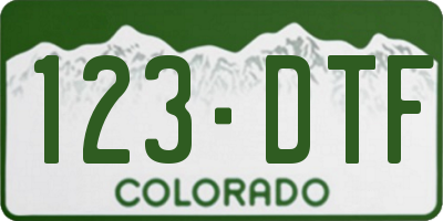 CO license plate 123DTF