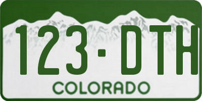 CO license plate 123DTH