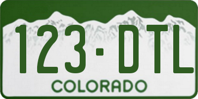 CO license plate 123DTL