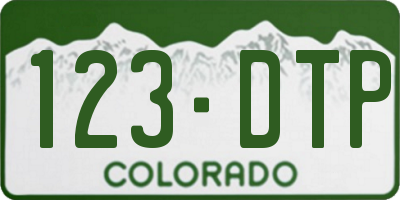 CO license plate 123DTP