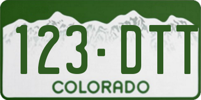 CO license plate 123DTT