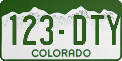 CO license plate 123DTY
