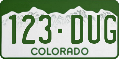 CO license plate 123DUG