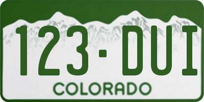 CO license plate 123DUI