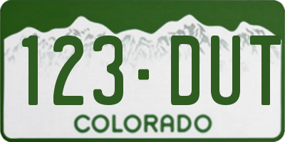 CO license plate 123DUT