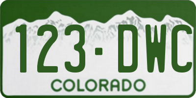 CO license plate 123DWC