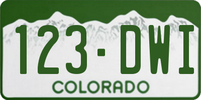 CO license plate 123DWI