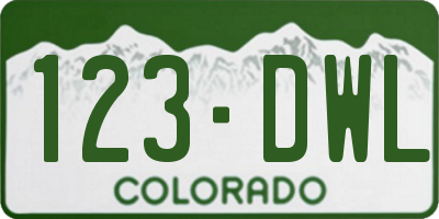 CO license plate 123DWL