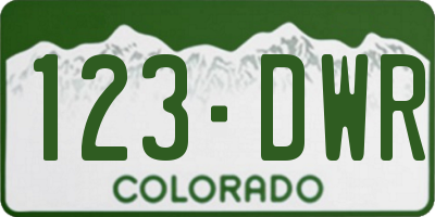 CO license plate 123DWR