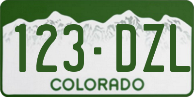 CO license plate 123DZL
