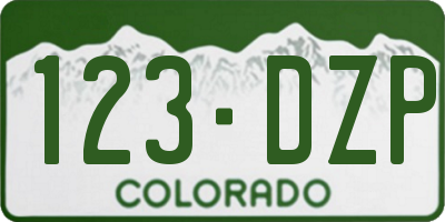 CO license plate 123DZP