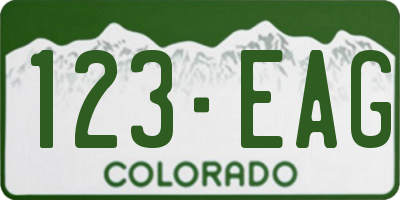 CO license plate 123EAG