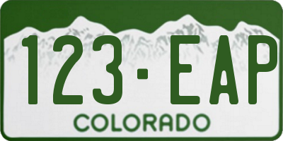 CO license plate 123EAP