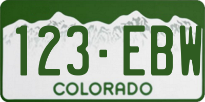 CO license plate 123EBW