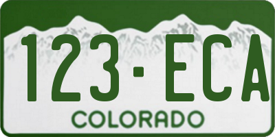 CO license plate 123ECA