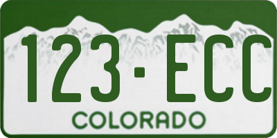 CO license plate 123ECC