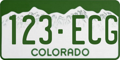 CO license plate 123ECG
