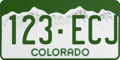 CO license plate 123ECJ