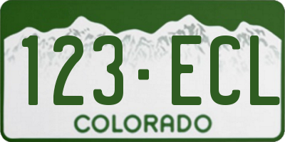 CO license plate 123ECL