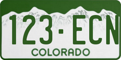 CO license plate 123ECN