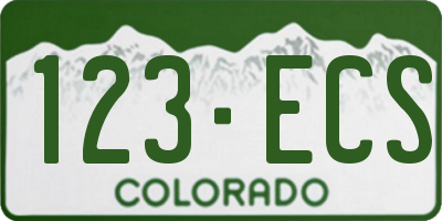 CO license plate 123ECS