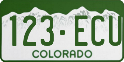 CO license plate 123ECU
