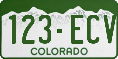 CO license plate 123ECV