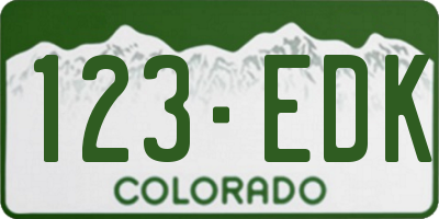 CO license plate 123EDK