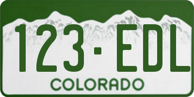 CO license plate 123EDL