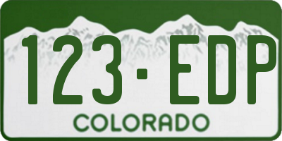 CO license plate 123EDP