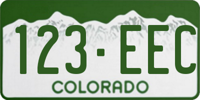 CO license plate 123EEC
