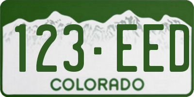 CO license plate 123EED