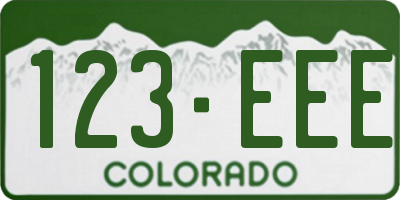 CO license plate 123EEE