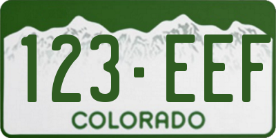 CO license plate 123EEF