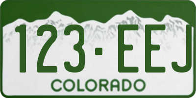 CO license plate 123EEJ