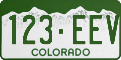 CO license plate 123EEV