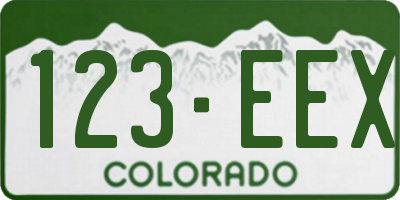CO license plate 123EEX