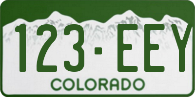 CO license plate 123EEY