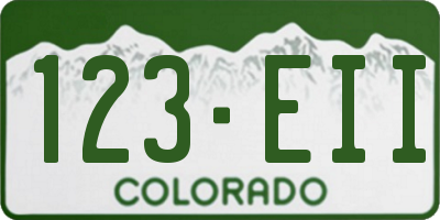 CO license plate 123EII