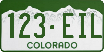 CO license plate 123EIL