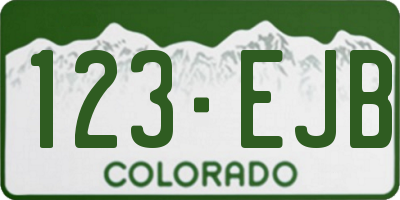 CO license plate 123EJB