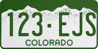 CO license plate 123EJS