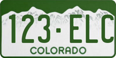 CO license plate 123ELC