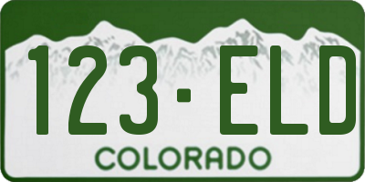 CO license plate 123ELD