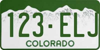 CO license plate 123ELJ