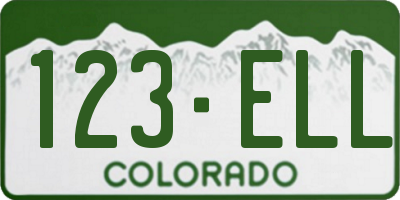 CO license plate 123ELL