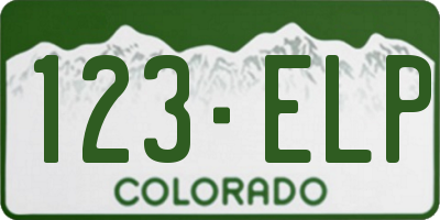 CO license plate 123ELP