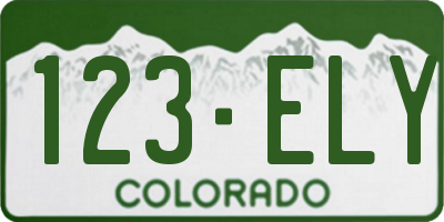 CO license plate 123ELY