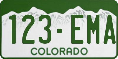 CO license plate 123EMA